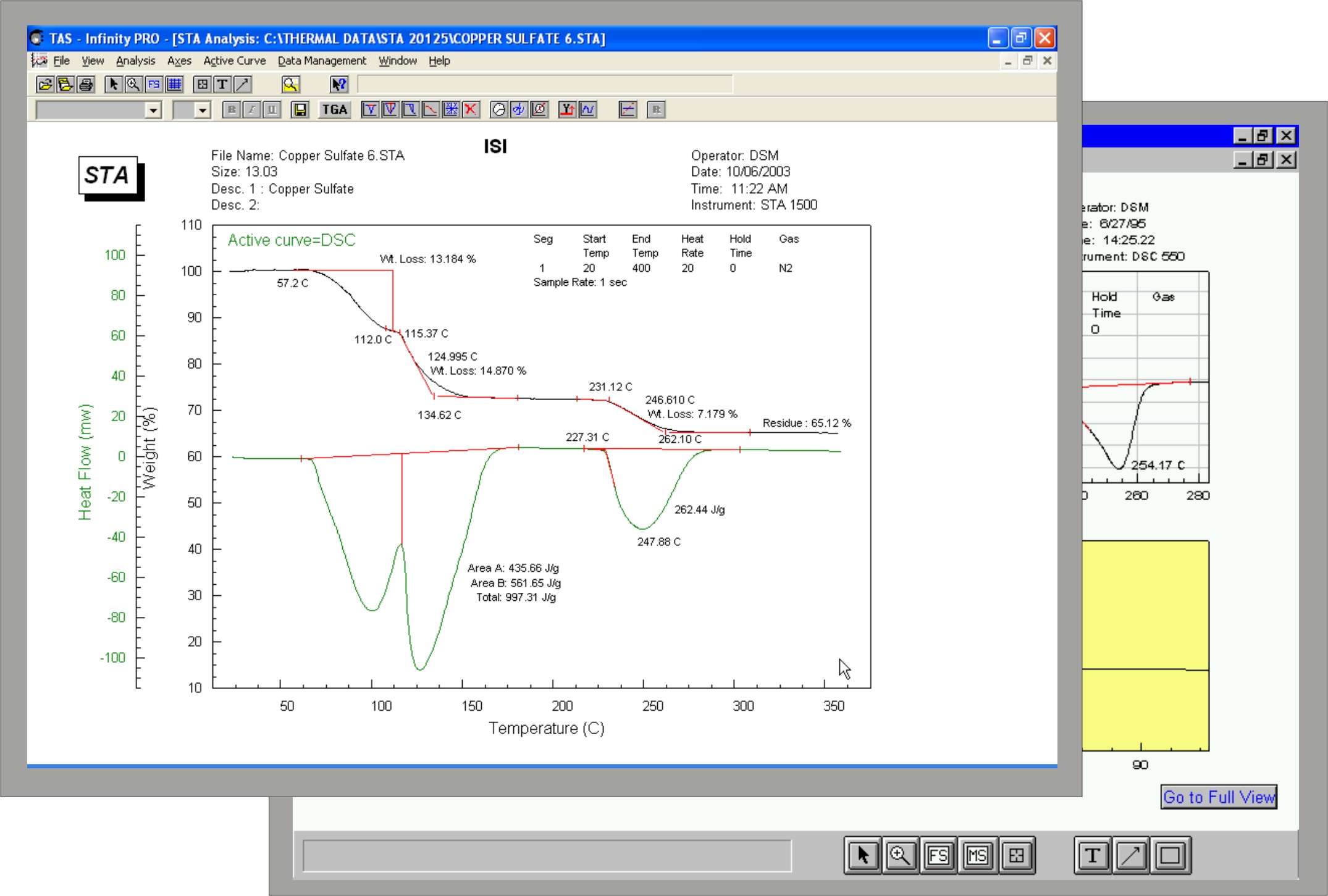 Software Instrument Specialists Thermal Analysis